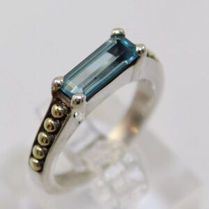 LAGOS Topaz Sterling Silver and Gold Ring